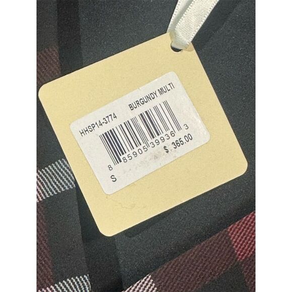 Haute Hippie Women’s Small Plaid Silk Dress Burgundy Black Asymmetrical Hem NWT - Picture 9 of 12